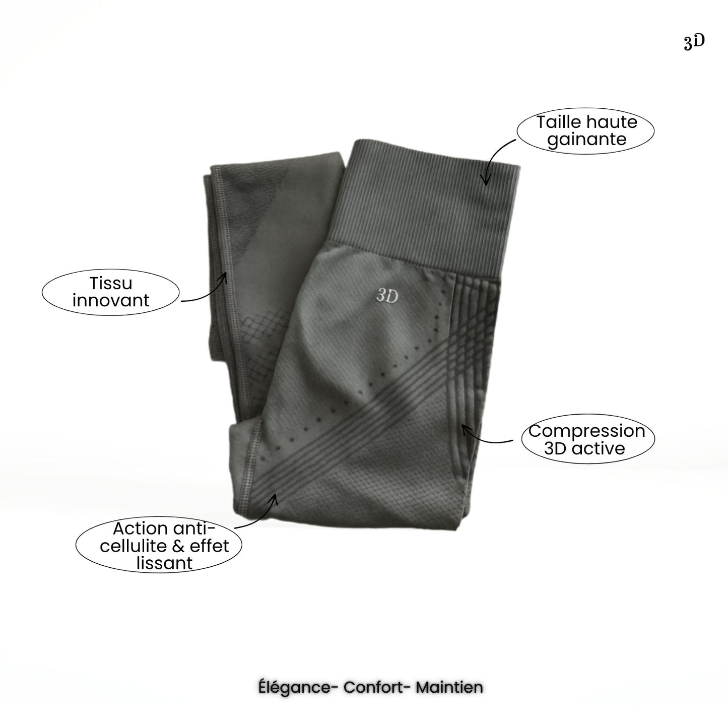 TROIS3D - Legging 3D Innovant, Confort & Bien-Être